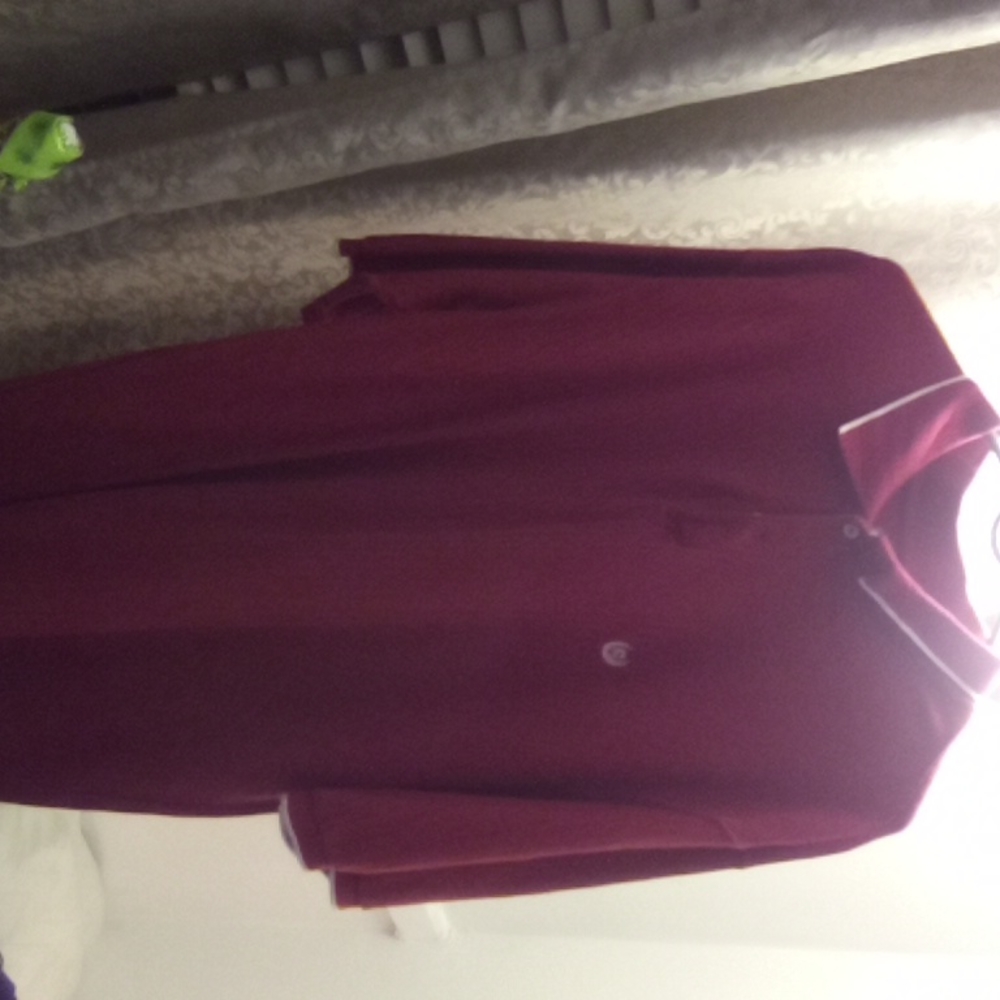 Red with white stripe around collar.